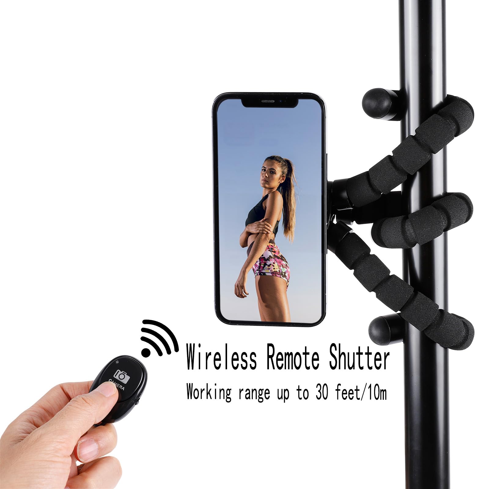 Rollei Trépied magnétique pour Smartphone : Mini trépied Pratique avec connecteur MagSafe®* et déclencheur à Distance. Utilisation Polyvalente comme trépied ou Perche à Selfie. Support inclinable