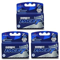 Dorco Pace 7 - Worlds First and Only Seven Blade Razor - 12 Cartridges No Handle