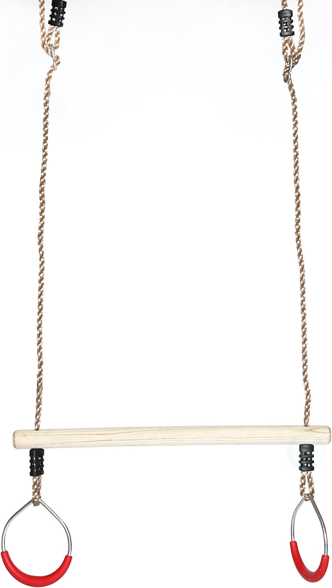 PLAYBERG Kids Trapeze Swing Bar with Rings with Hanging Ropes