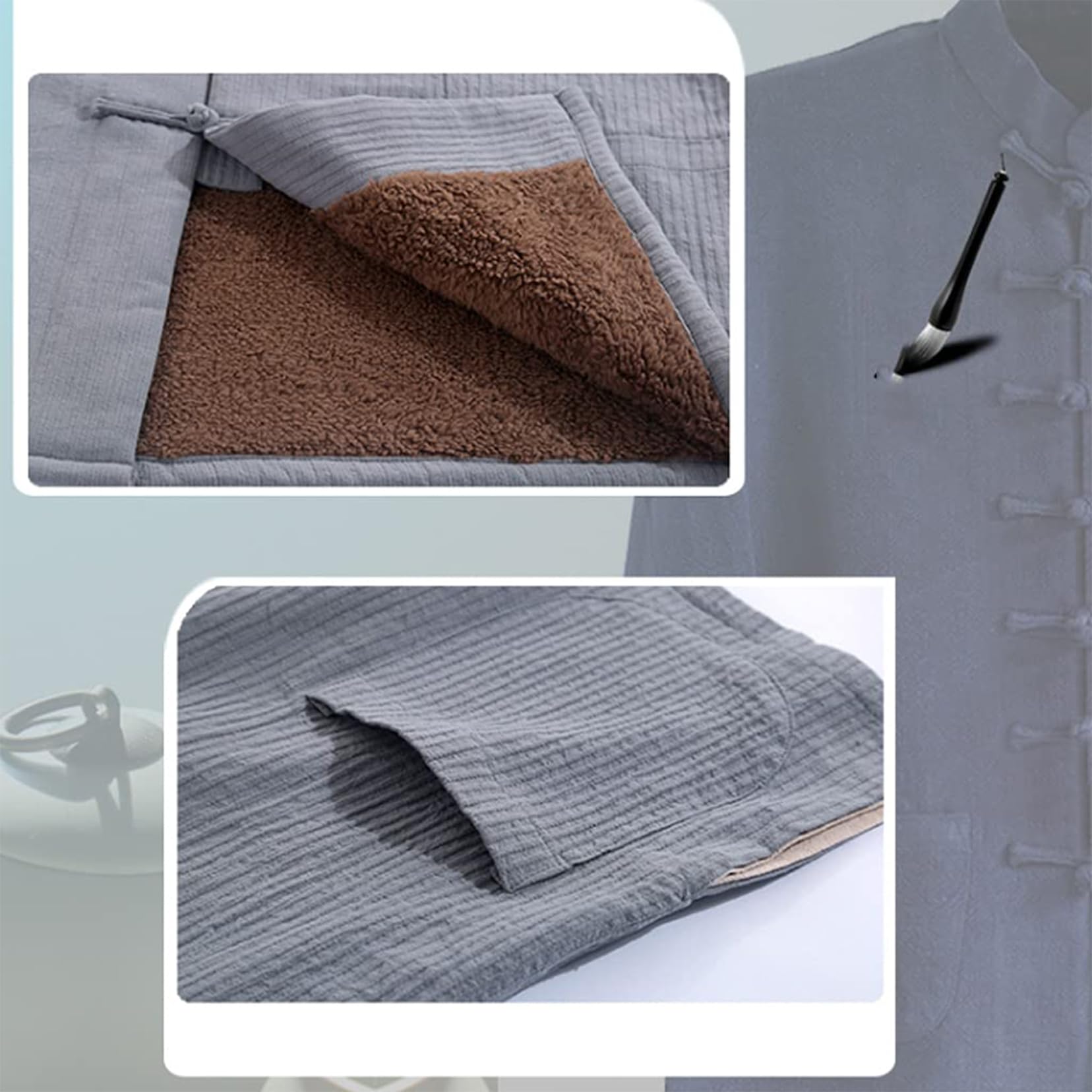 Traje Tang, Uniforme de Tai Chi de invierno for hombre, traje de espiga grueso, traje de meditación, abrigos acolchados, traje de espiga chino cálido, ropa de Kung Fu(Red_XL)