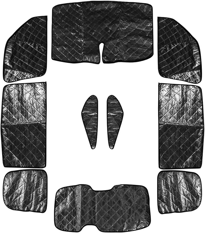 Amazon 日産 セレナ C27 サンシェード 車中泊 盗難防止 仮眠 アウトドア キャンプ キャンピング ハイウェイスタータイプ 5層構造 全窓用セット ブラックメッシュ 車種専用設計 サンシェード 車 バイク