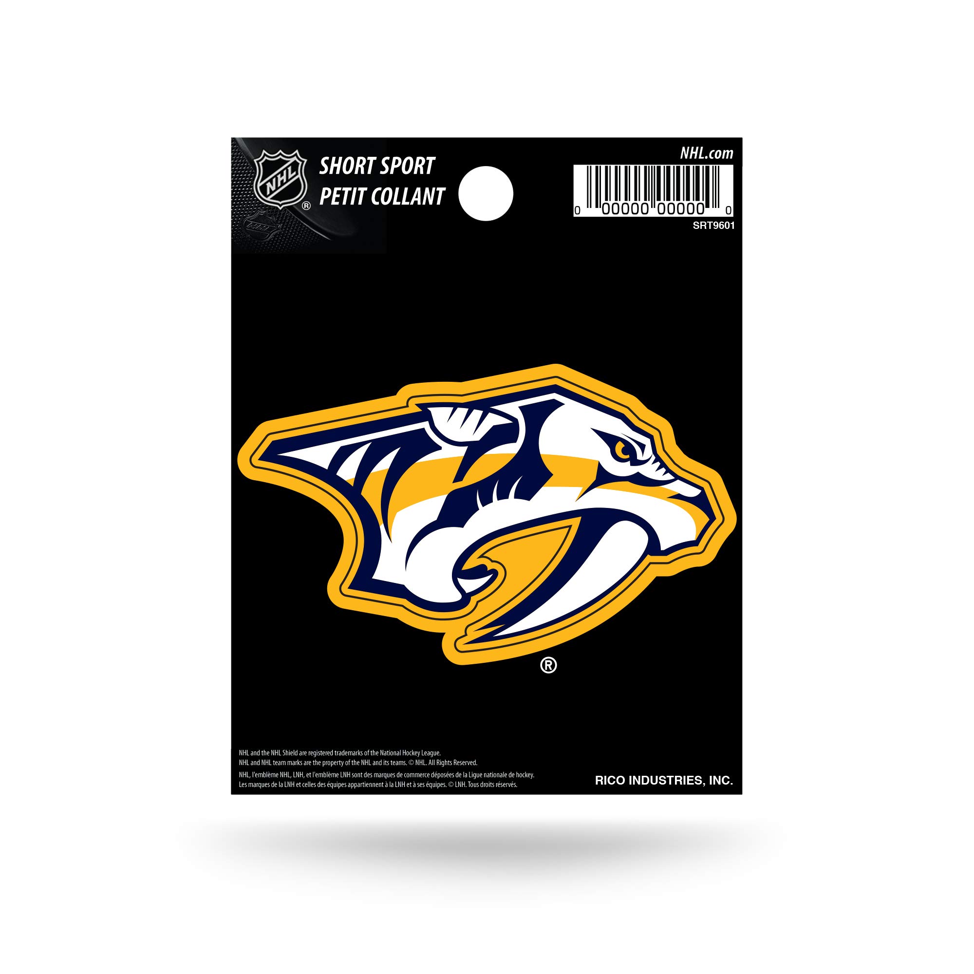 Rico Industries NHL Hockey Nashville Predators Short Sport Decal 3.75' x 4.75' Die Cut Team Logo Short Sport Decal