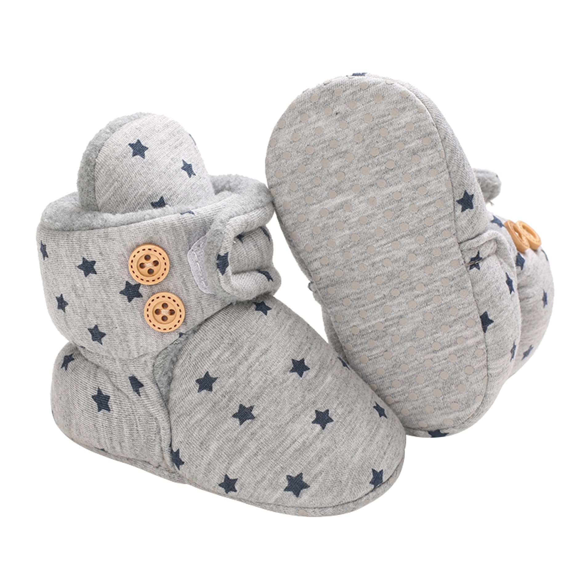 Przytulne polarowe buciki dziecięce z bawełnianą podszewką, antypoślizgowe i miękkie podeszwy buty dla noworodka 0-18 miesięcy skarpety buty unisex kapcie dziecięce zimowe ciepłe buty