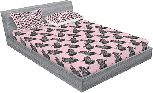 Miniatura 36 de Ambesonne - Juego de sábanas bajeras y fundas de almohada, diseño clásico botánico, plantas de jardín vintage, juego de 3 piezas con estampado