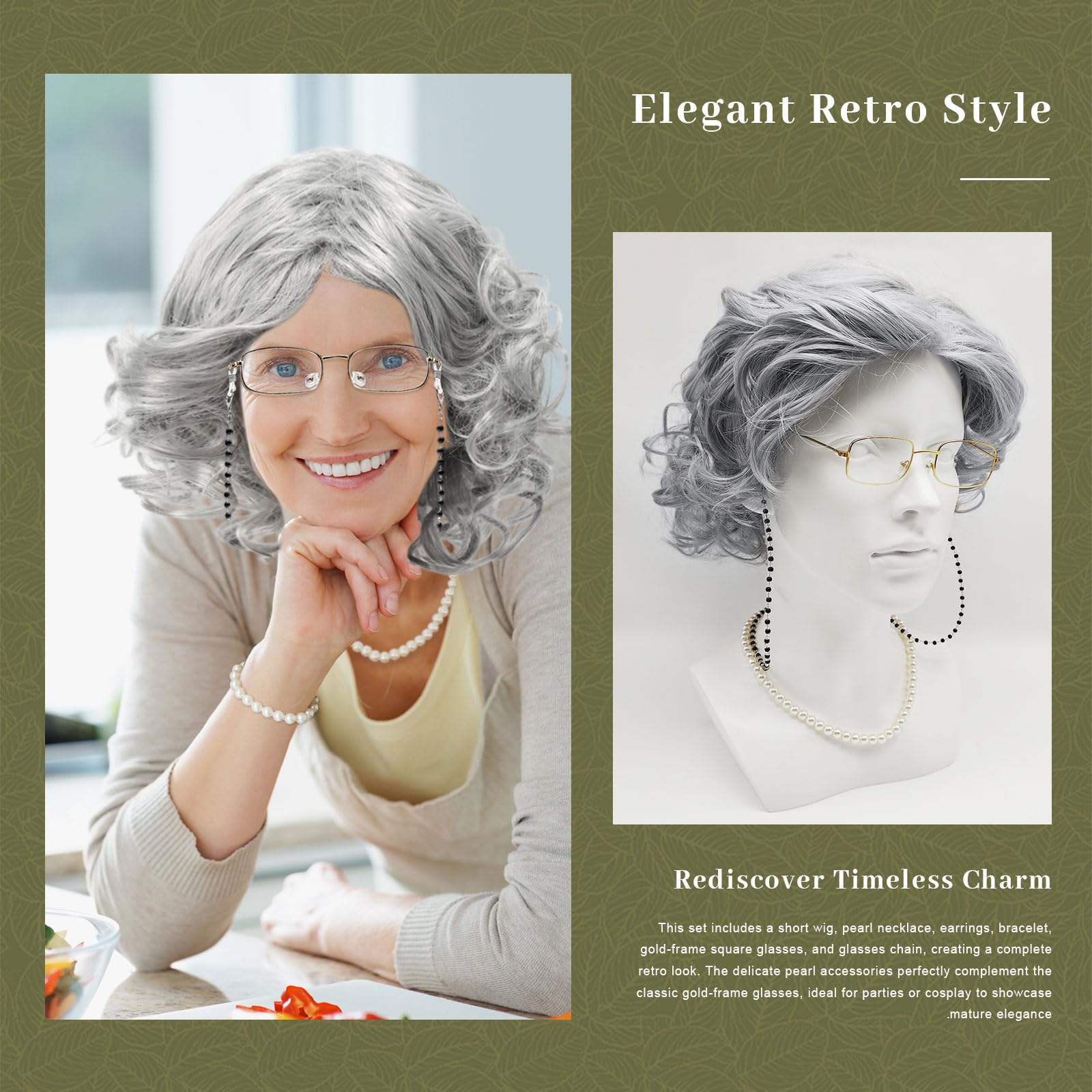 Oma pruik grijze haren | Met knotje voor een ouderwetse look Oma pruik grijze haren | Met knotje voor een ouderwetse look