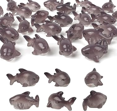 Miniature Shark 30PCS Mini Shark Figures Fairy Garden Sharks Resin Sharks Figurine Moss Landscape Decoration DIY Craft Home Decor