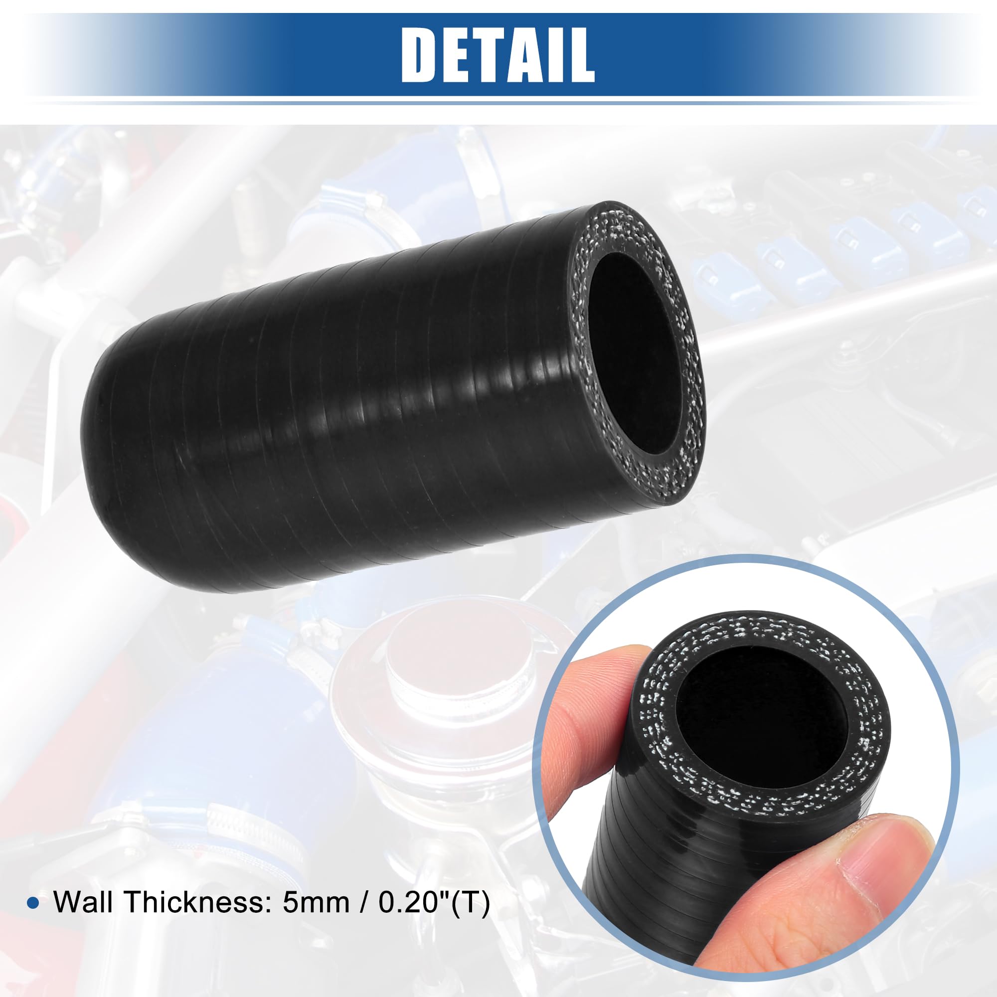 QUARKZMAN 1 Set 22mm ID Silicone Liquido Refrigerante Cappello con Morsetto per Liquido Refrigerante Calore Nero