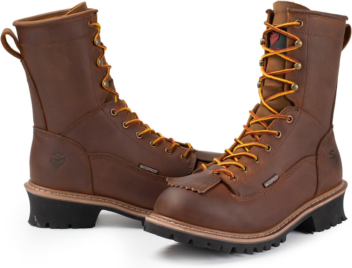 SUREWAY Men's 8" Waterproof Steel-Toe Logger Work Boot,Superior Oil/Slip Resistant,Thicker Full Grain Leather,Wedge Rubber Sole,EH Rated - Image 7