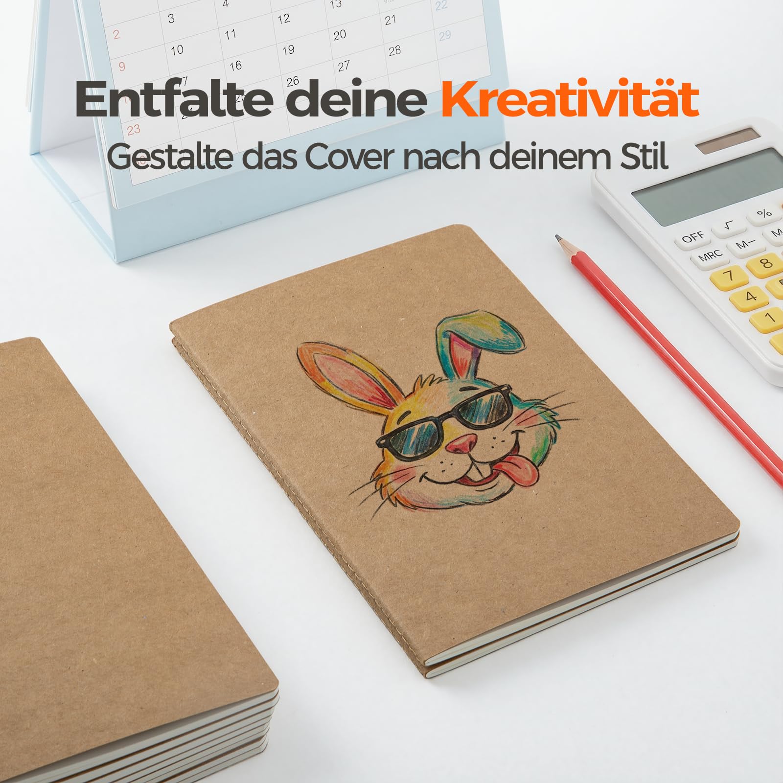 Pack de 50 Cuadernos Kraft A5, 60 Páginas Cuadrícula, 21 x 14 cm, Cubierta Kraft, Compra al por Mayor, Escuela y Oficina