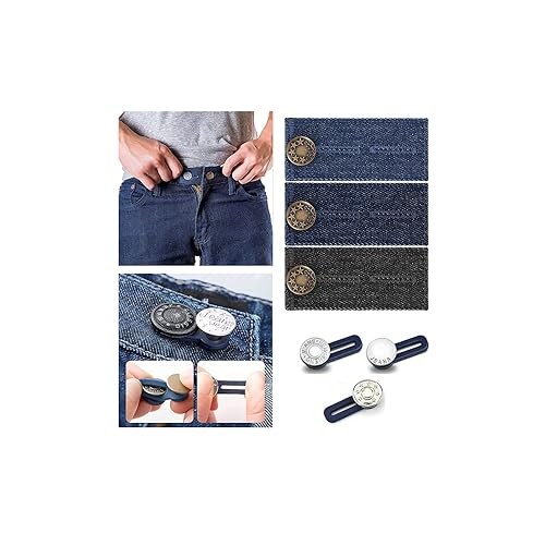 Paquete de 6 extensores de cintura, extensores de botón de alta calidad para pantalones, extensor de pantalones para maternidad, extensor de botones