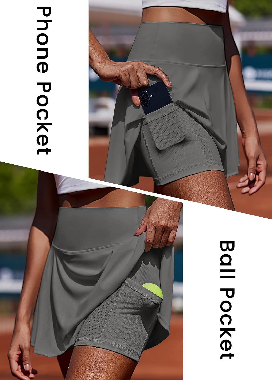 PINSPARK Womens Tennis Skirt Pleated Athletic Golf Skorts with Pockets image 2