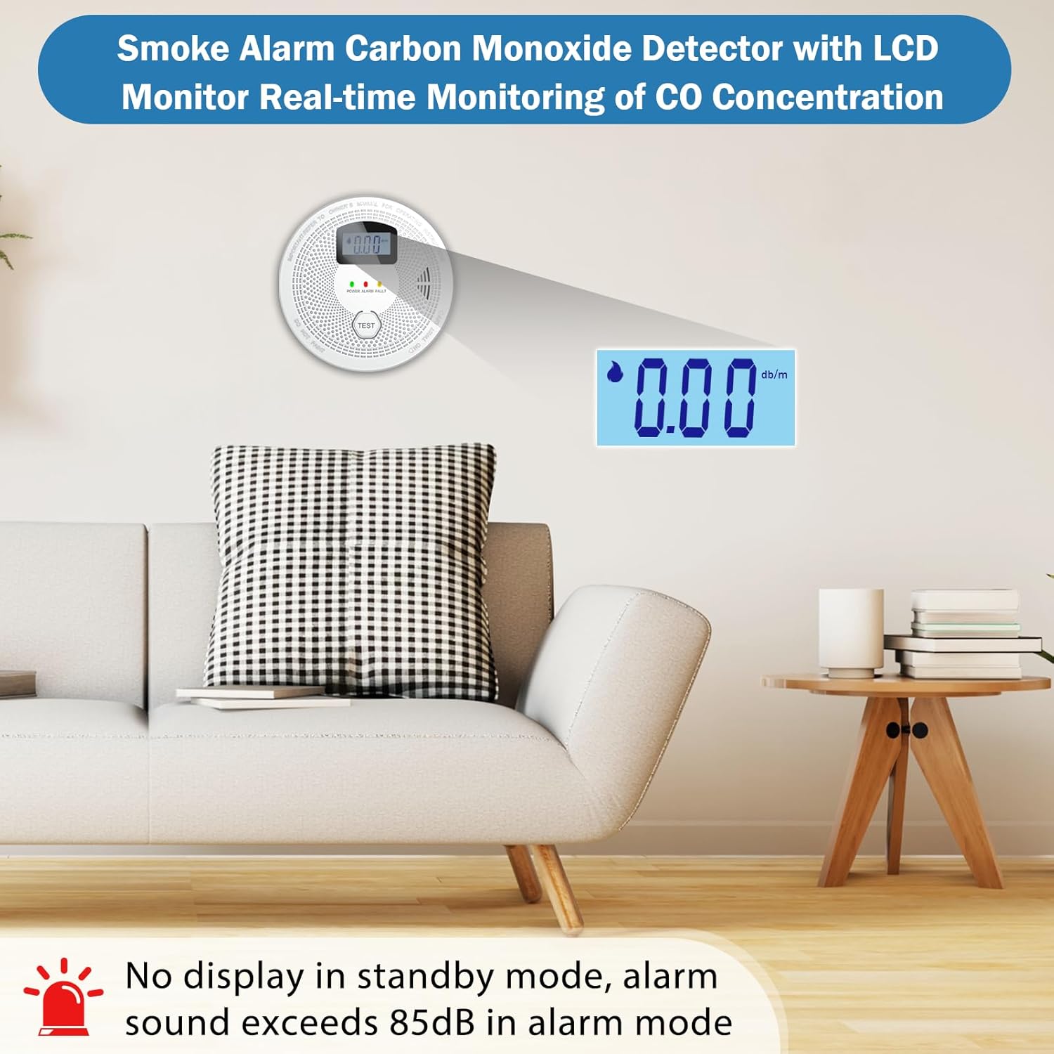Smoke Detector and Carbon Monoxide Detector Combo with LED Indicators, 2 in 1 CO & Smoke Alarm, Battery Operated Smoke and Carbon Monoxide detectors 6-Pack