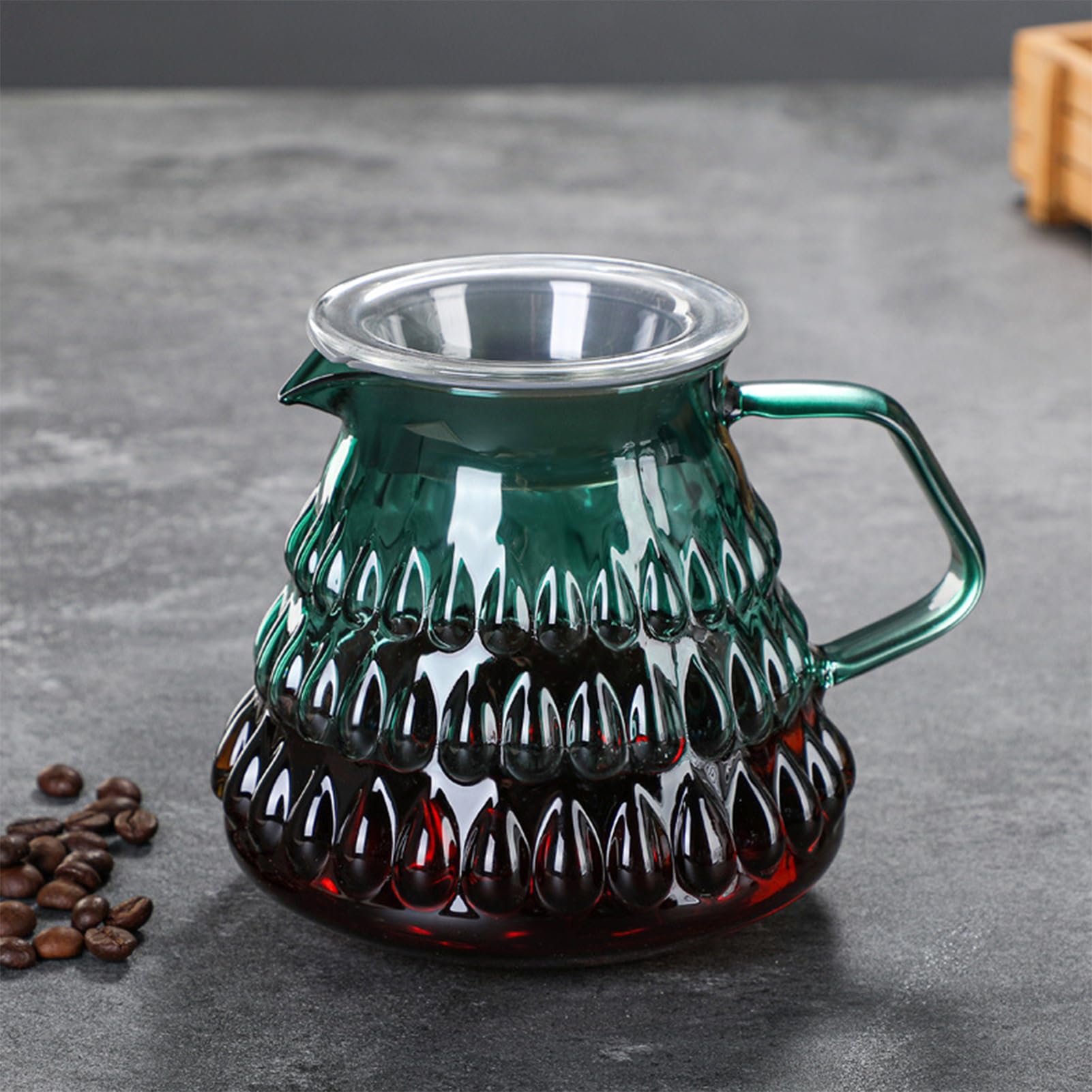 Juego de filtros de café de 700 ml con taza, jarra de café con filtro, verter sobre gotero de café, filtro de café reutilizable, verter sobre cafetera con cristal suministrado para el hogar