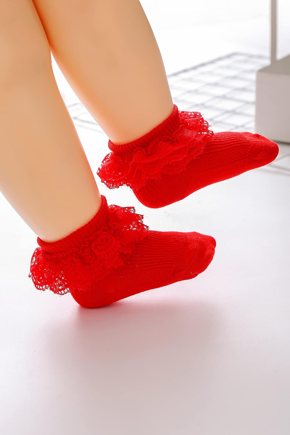 Newborn Baby Girls Socks Lace Ruffle Frilly Ankle Dress Sock for Infants Toddler - Image 5