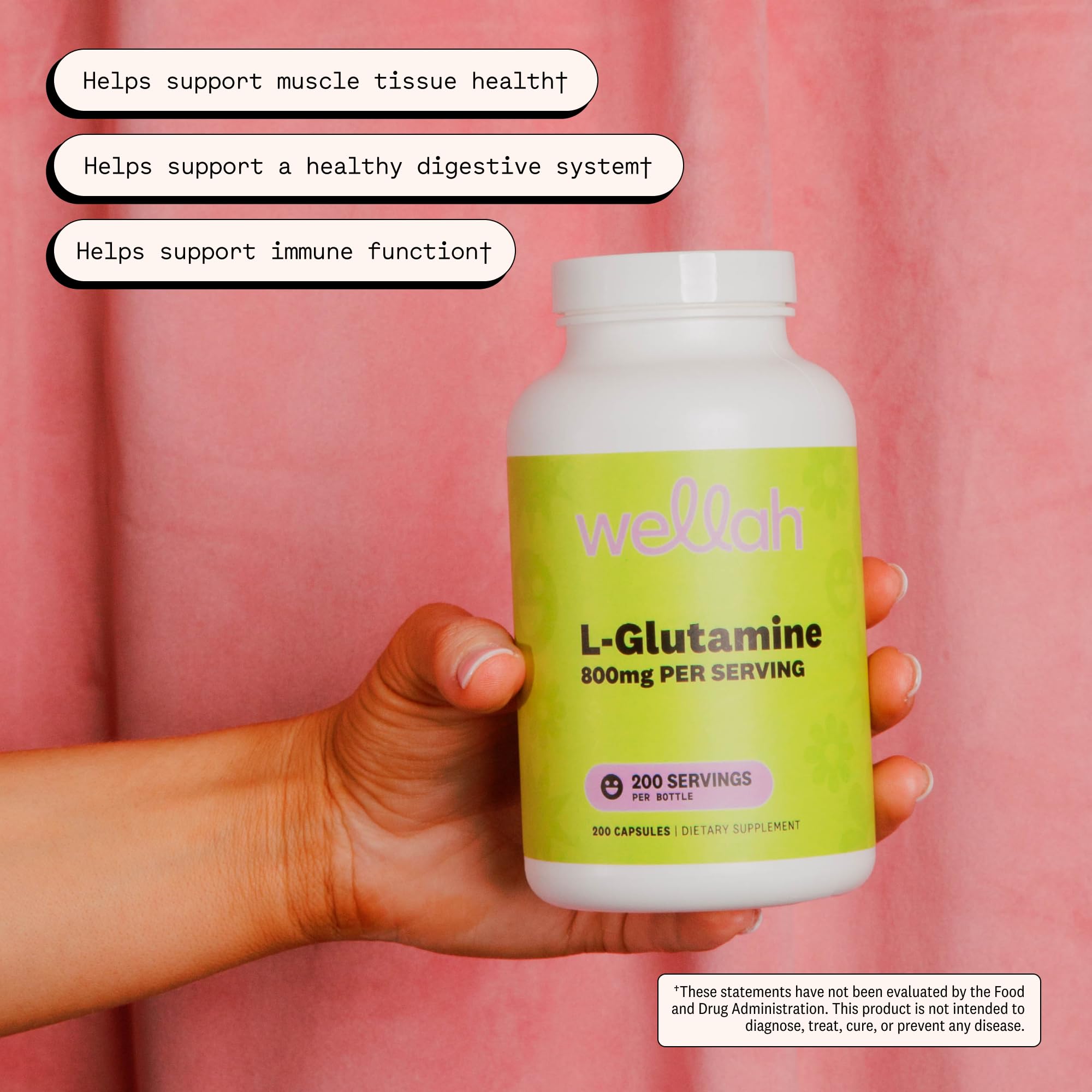Wellah L-Glutamine for Women (800mg) 200 Capsules — Amazon image 5