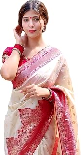 Banarasi Traditional Sarees for Women's Indian Saree Fancy Wedding saree Party Wear sari & Blouse Piece