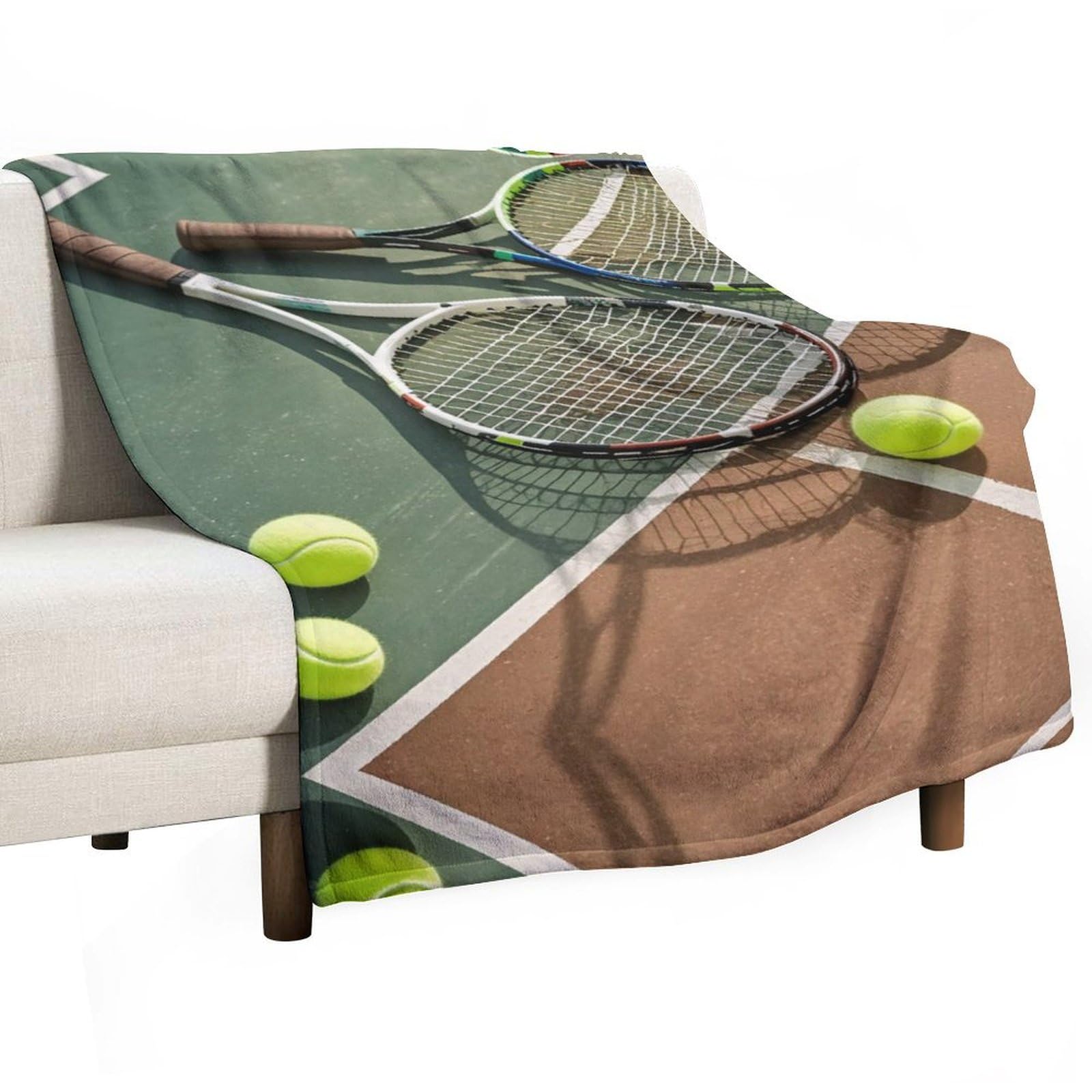 Couverture flanelle tennis contre le froid plaid peluche canapé lit doux d'automne