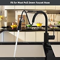 Vista 7 de Hibbent Cabezal de pulverización desplegable para grifo de cocina, boquilla rociadora de 3 funciones certificada por NSF/ANSI/CAN 61 y CUPC, 15