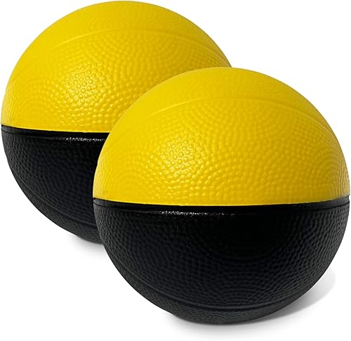 Botabee Baloncesto de espuma de 4 pulgadas para mini aro de interior, paquete de 2 mini bolas de aro - Baloncesto de repuesto de fácil agarre - Mini
