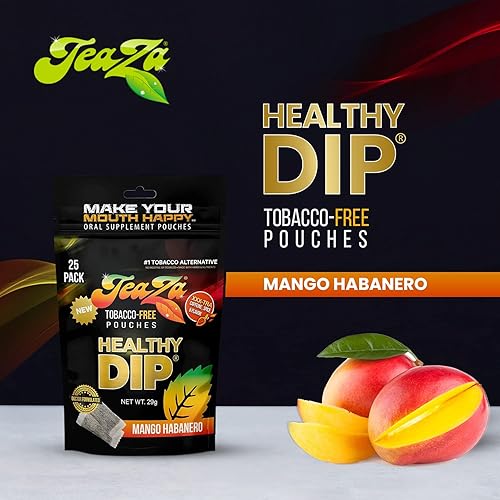 Vista 97 de Teaza Herbal Energy Pouch es - Bolsas de inmersión saludables para tabaco sin humo con sabor extra a especias, canela picante (paquete de 8) sin