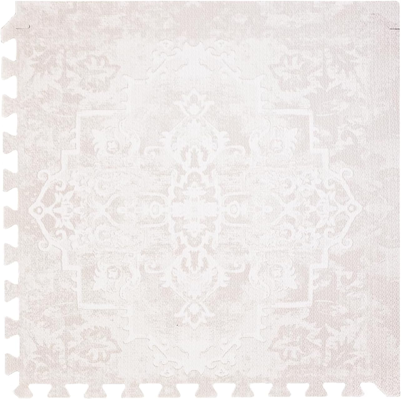 Playmat - Premium Foam Playmat 4 x 6 feet 6 Tile Extra Thick Foam Floor Puzzle Mat for Babies/Toddlers Stylish Non-Toxic Odorless. Perfect for Tummy Time Crawling and Play. 0m+ (Off White)