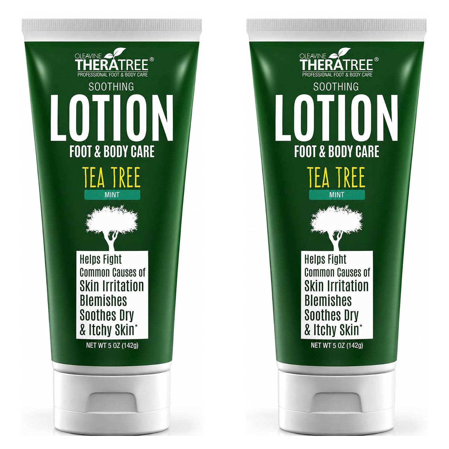 TheraTree Tea Tree Oil Lotion with Neem Oil for Foot & Body - Soothing Moisturizer with Aloe Vera, Colloidal Oatmeal & Menthol for Dry, Itchy Skin - Men & Women, 5 oz