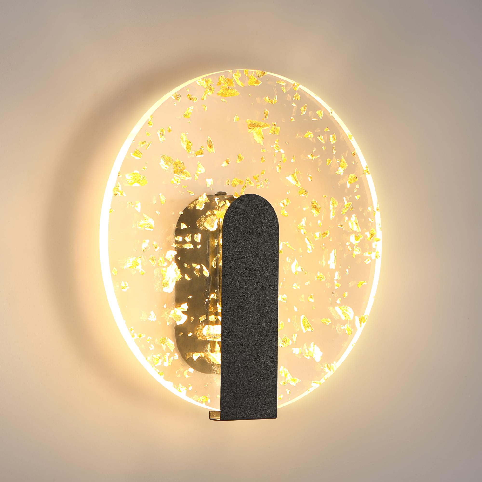 ZONJIE Modern LED Wall Light - 5W Round Acrylic Indoor Decor Wall Light, Wall Sconce Lighting Fixtures for Living Room Bedroom Dining Room Hallway (Warm Light)