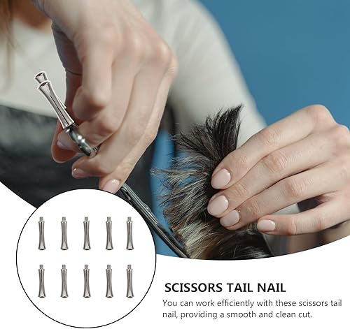 Miniatura 2 de VILLCASE 10 piezas de tijeras de pelo de repuesto para los dedos, tijeras de acero inoxidable