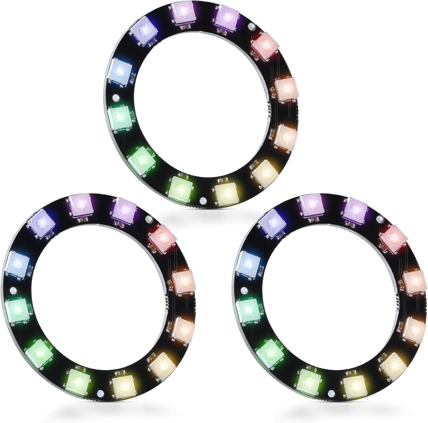 CUQI WS2812 RGB LED кольцо, 12 бит, индивидуально адресуемые светодиоды, WS2812, диаметр 50 мм, для Arduino, Raspberry Pi, DIY-про