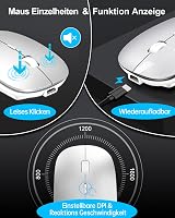 LEAPEST Wireless Bluetooth Billentyűzet és Egér Szett Tablet iPad Laptop Telefonhoz - silver 3