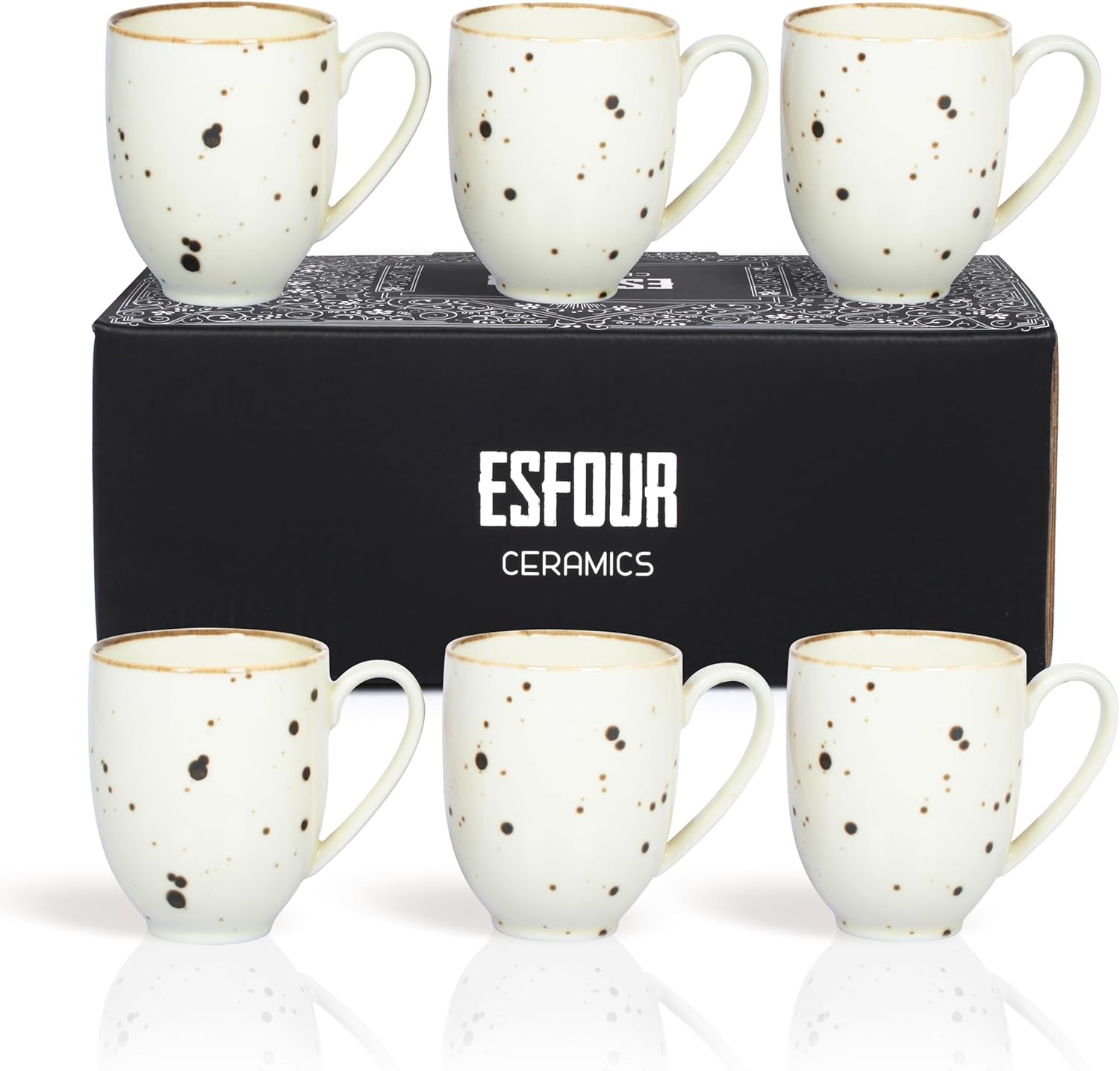 Coffee Mugs Set Of 6, 14 Oz Large Handle Heavy Duty Cups - Microwave Dishwasher Safe - Latte, Cappuccino, Tea, Cocoa, Mocha - Men, Women, Home Office Daily Use, Classic Assorted Colors - Image 7