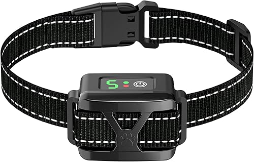 Collar antiladridos para perros grandes, collar antiladridos recargable para perros medianos y pequeños con 5 sensibilidades ajustables y golpes de