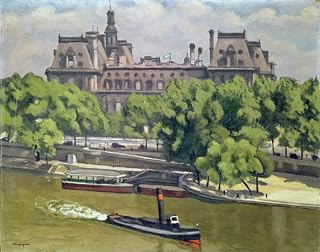 DTVWHQOHR Famous Painting Wall Art Prints Portrait Painting the Hotel De and the Seine Paris by Albert Marquet Vintage Canvas Prints for Home Decor 60x90cm