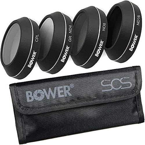 Bower Mavic Pro - Kit de filtros profesionales de 4 piezas | 4K HD Optics ND4, ND8, ND16, CPL Juego de filtros para accesorios Mavic Pro Dron.