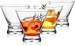 Martini Glasses Set of 4, 8oz Stemless Martini Cocktail Glasses for Margarita, Cosmopolitan, Manhattan, Home Bar, Gimlet, Pisco Sour, Brandy, Crystal Clear