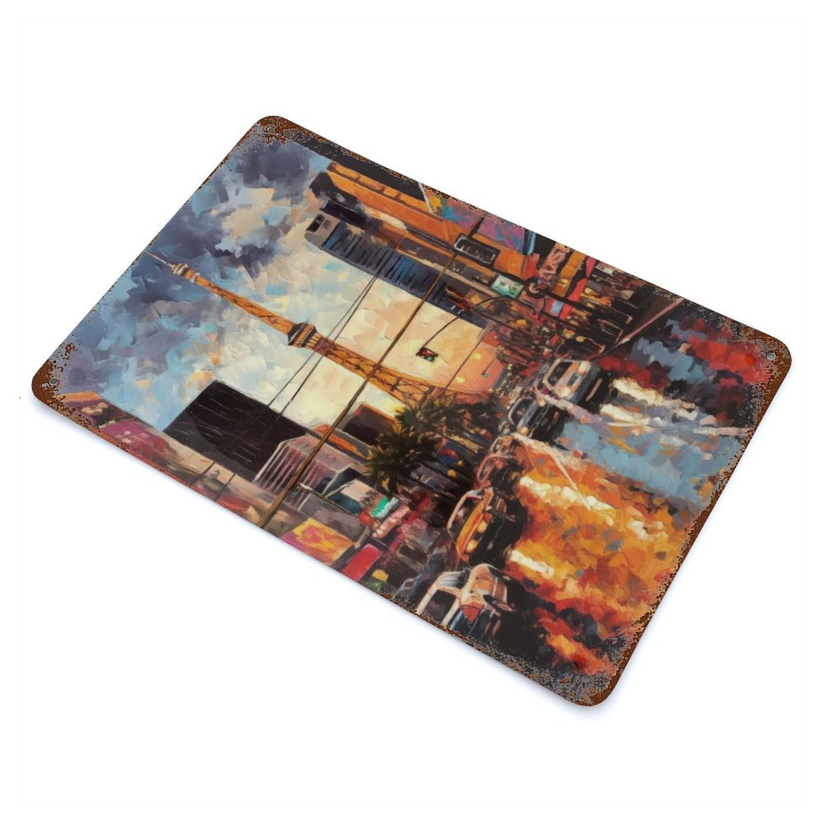 The Strip Las Vegas USA Rust Effect Tin Sign 11.8"x7.9", Ideal for Farmhouse, Kitchen And Entryway Decor