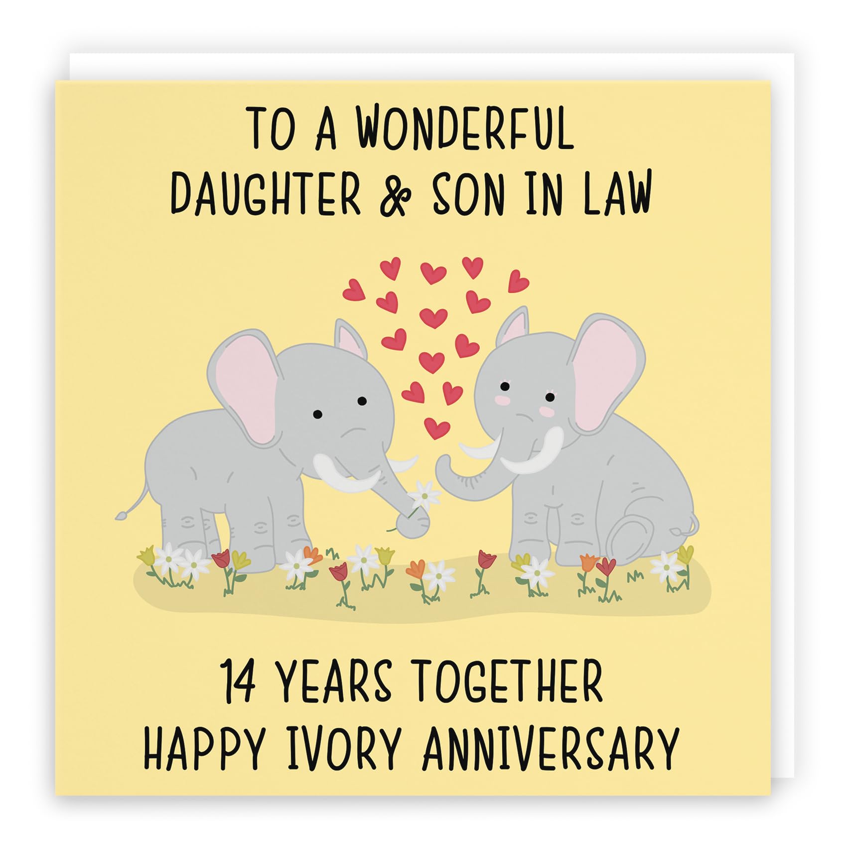 Hunts England, Daughter And Son In Law 14th Anniversary Card, To A Wonderful Daughter & Son In Law, 14 Years Together