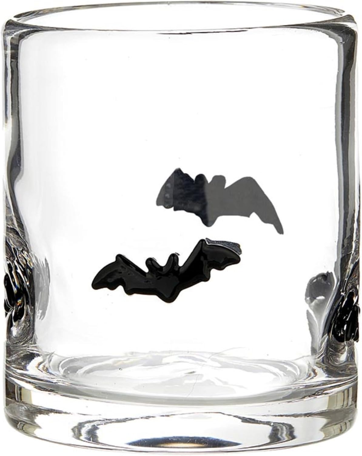 Slant Collections Halloween Double Old Fashioned Icon Handblown Cocktail Glass, 14-Ounce, Bats
