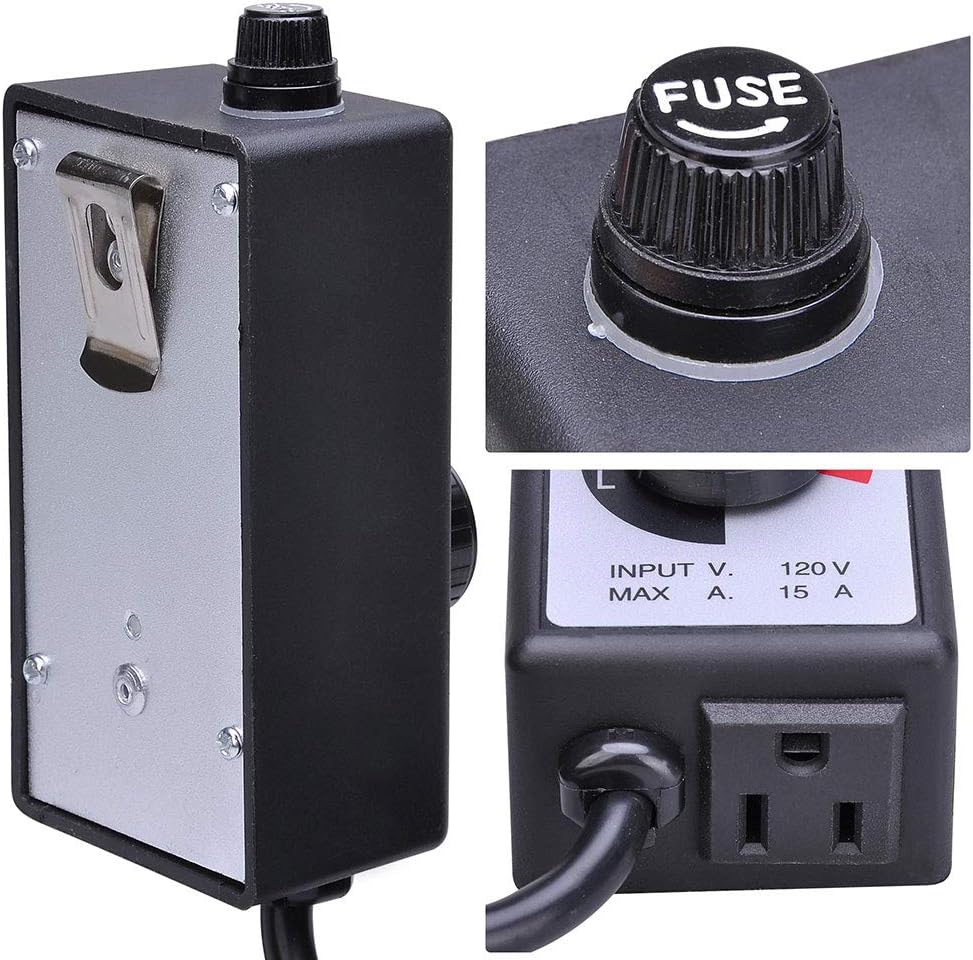 Yescom Variable Fan/Router Speed Controller 3 Settings Hydroponics Inline Fan Exhaust Air 500W to 1800W Adjuster