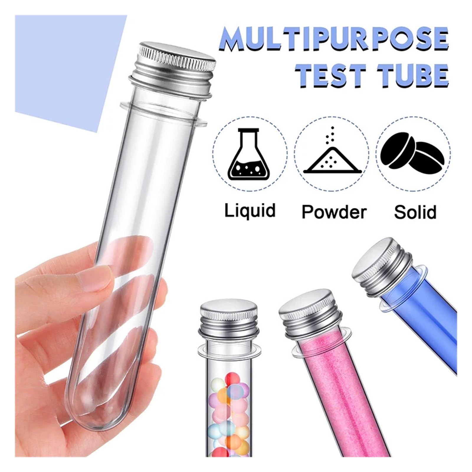 yingyingjia 30 szt. naukowych probówek testowych 40 ml 23x140 mm przezroczyste plastikowe probówki gumball cukierki tubki do fiolek soli do kąpieli