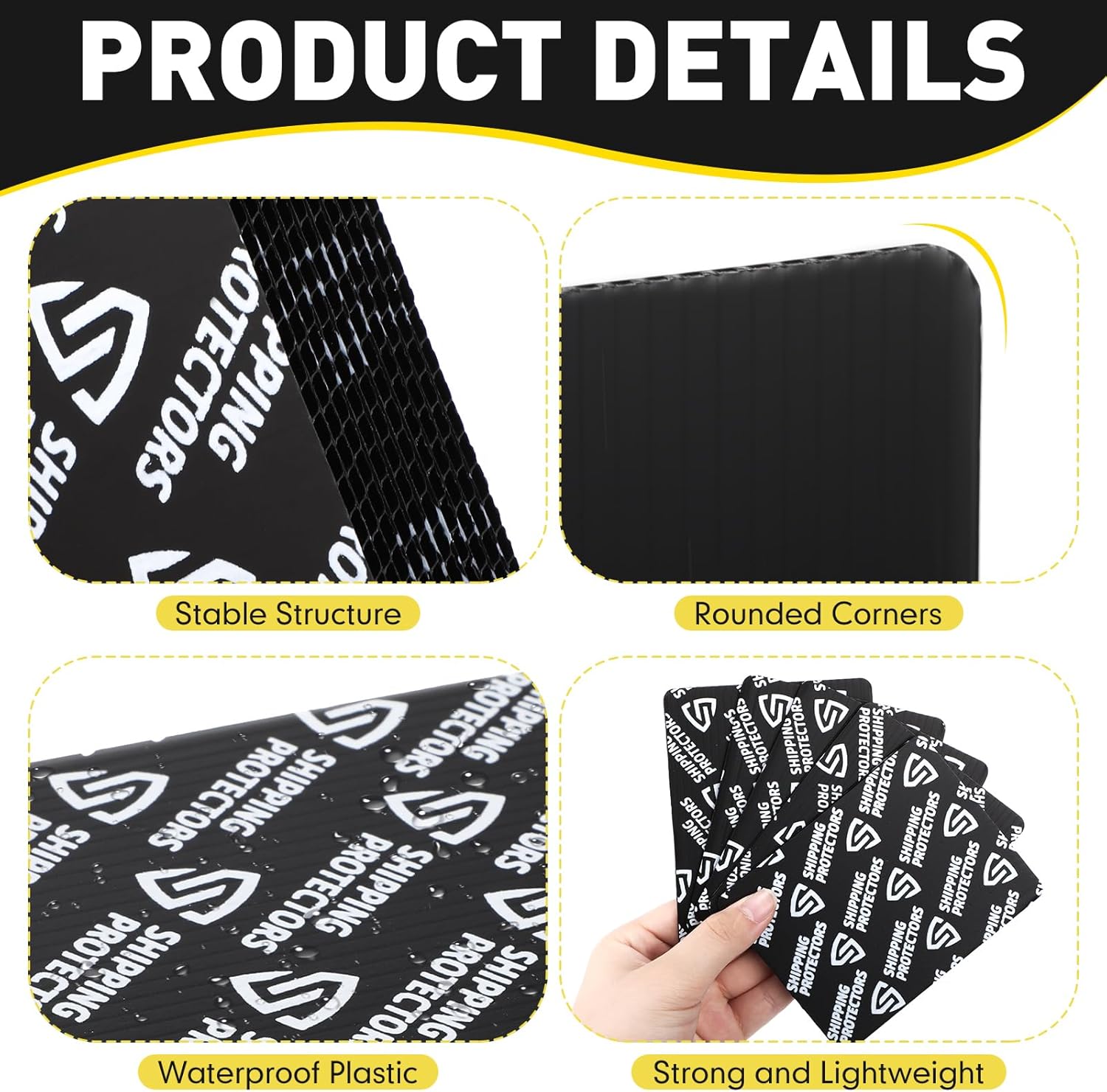 300 Pcs Trading Card Shipping Protector Bulk 3.5 x 4.5 Inch Black Card Shipping Supplies Baseball Plastic Inserts Mailer for Mailing Sports Team Bags Sleeves