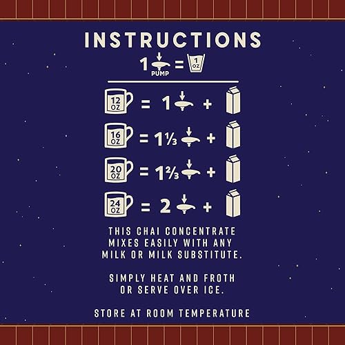 Miniatura 6 de Maya Tea Full Moon Chai Concentrado Original Classic Indian Inspired Azúcar de caña orgánico sabores naturales 64 onzas con bomba blanca