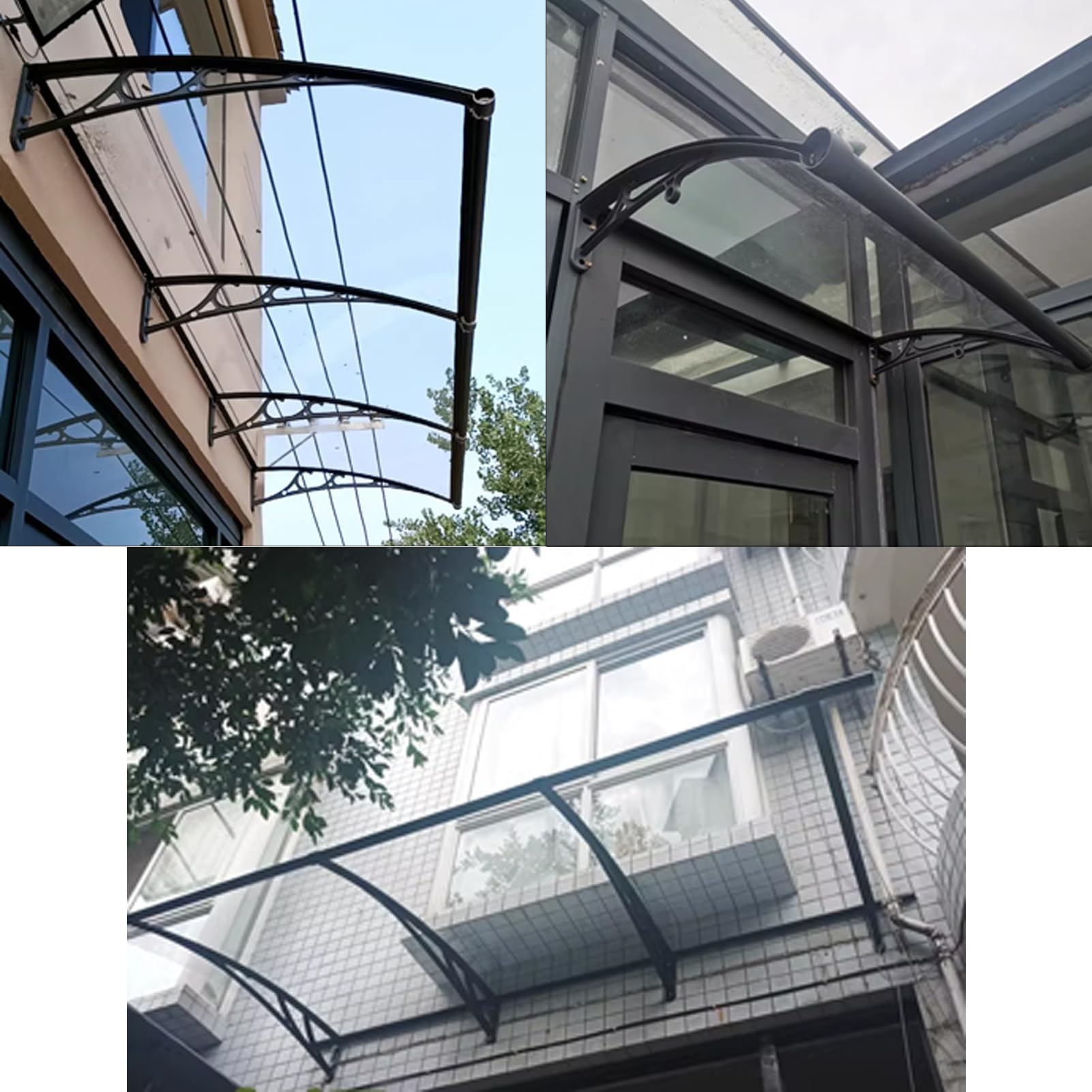 Refugio de lluvia para entrada de puerta y ventana exterior, toldo de puerta exterior para protección contra la intemperie