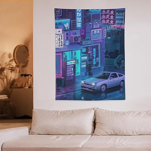 Miniatura 6 de josnmre Jdm Car Ae86 Tokyo Street Neno - Tapiz de pared para dormitorio, arte estético, decoración del hogar, dormitorio, aula, sala de estar, 30 x