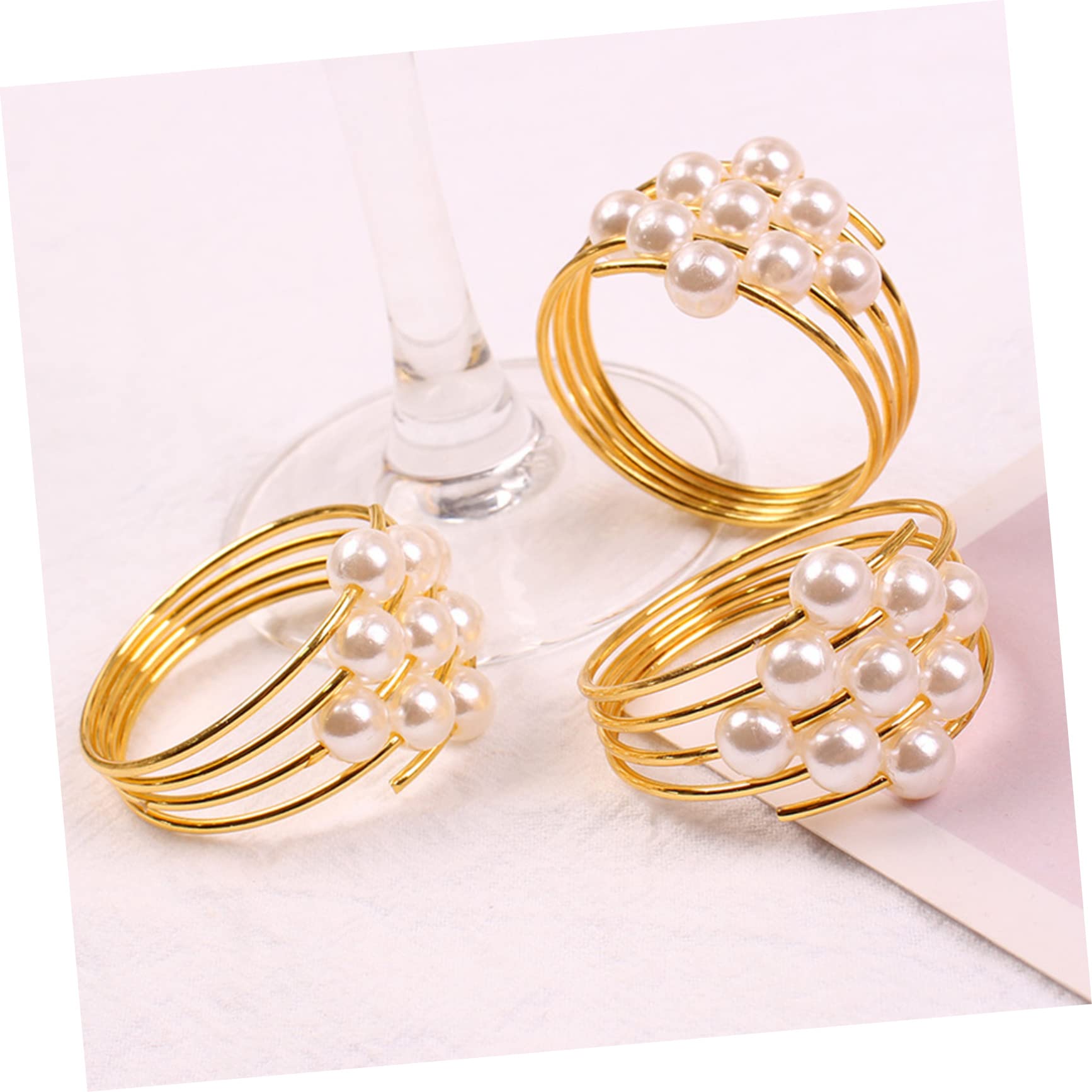 TOPBATHY 24piezas Anillas De Servilleta De Perlas Elegantes y para Decoración De Mesa Bodas Anillos De Servilleta para y