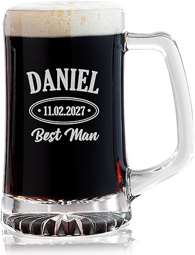 Miniatura 8 de Lifetime Creations Taza de cerveza grande grabada personalizada para padrino de boda, 25 onzas, regalo de padrino, padrino, despedida de soltero,