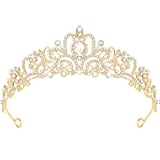 CIEHER Gold Tiara Crowns for Women & Girls - Bridal, Wedding, Prom, Quinceanera, Birthday & Christmas Crown Gifts - Hair Accessories