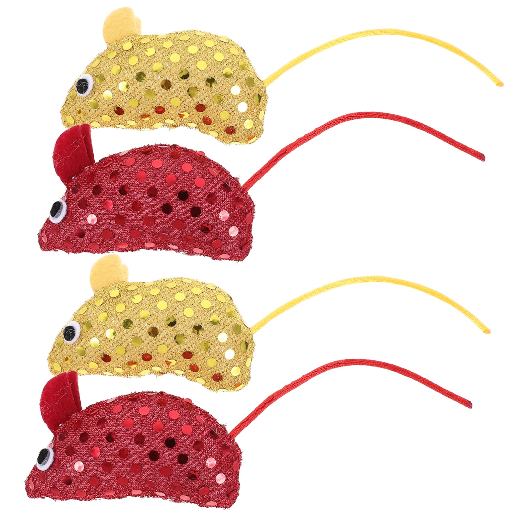 CORHAD Interactive Cat Mouse Toys Soft Sequins Mice for Cats Kitten Teething Toy Indoor 4 Piece Pack