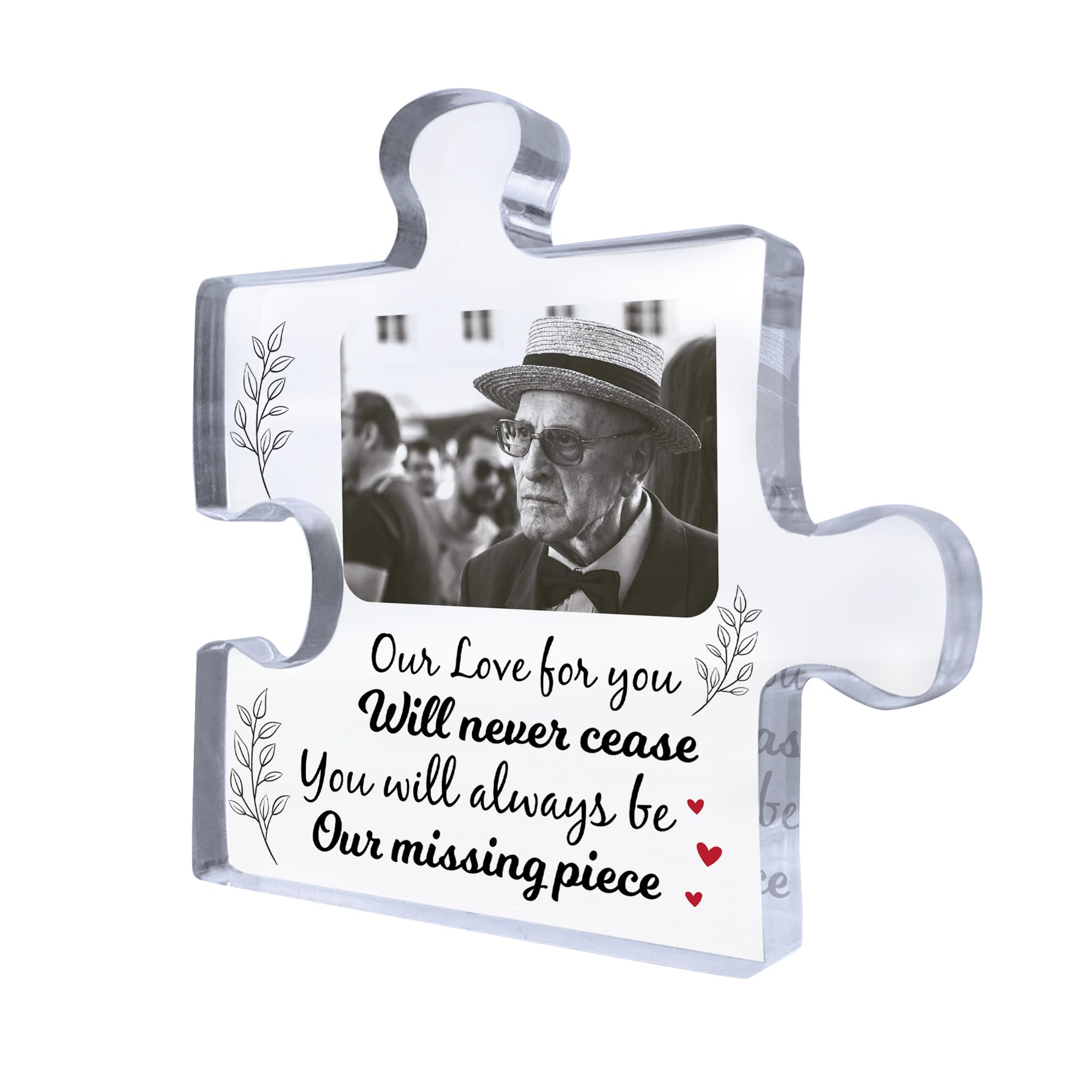 Red Ocean Missing Piece Memorial Gift For Mum Dad Nan Nanny Grandad Auntie Uncle Christmas Memorial Sign Gift For Family Keepsake Personalised Memorial Plaque Puzzle Piece Plaque
