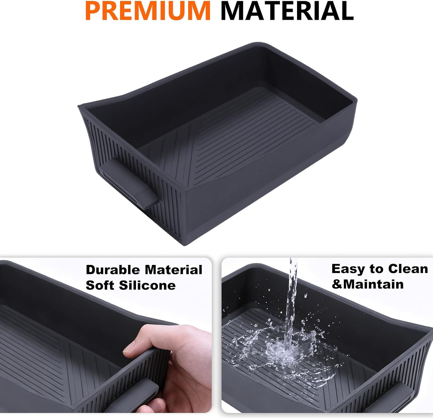 For 2026 Toyota RAV4 Silicone Center Console Wireless Charger Drawer Organizer Tray Scratch Scuff-free Easy to Clean, 6th Gen Hybrid&Plug-in Hybrid (PHEV) Interior Accessories image 5